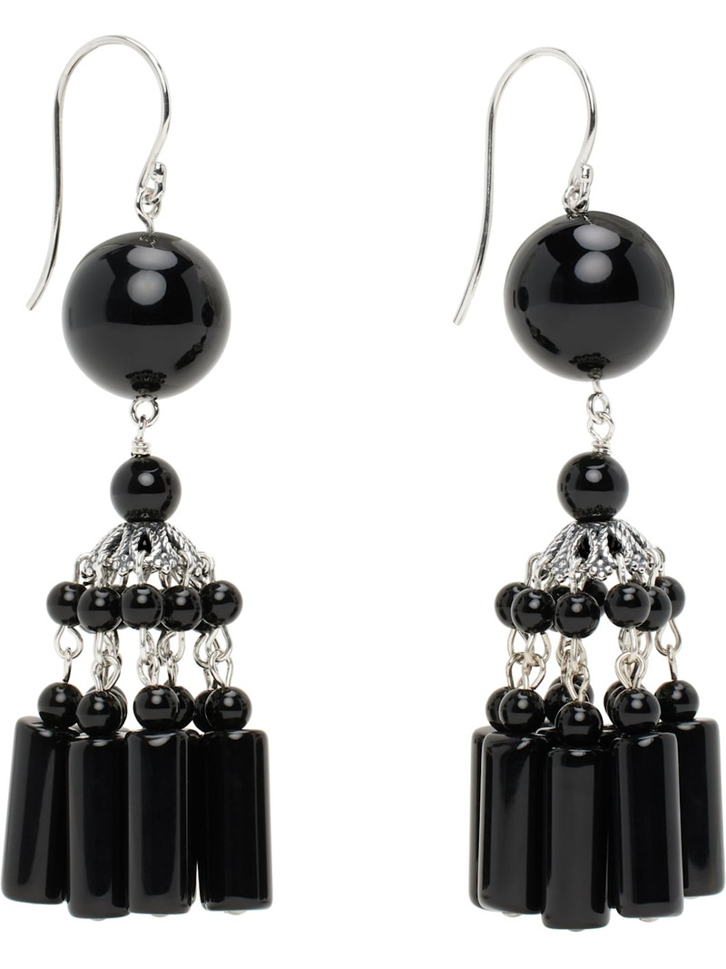 Sophie Buhai Silver & Black Flamenco Earrings outlook