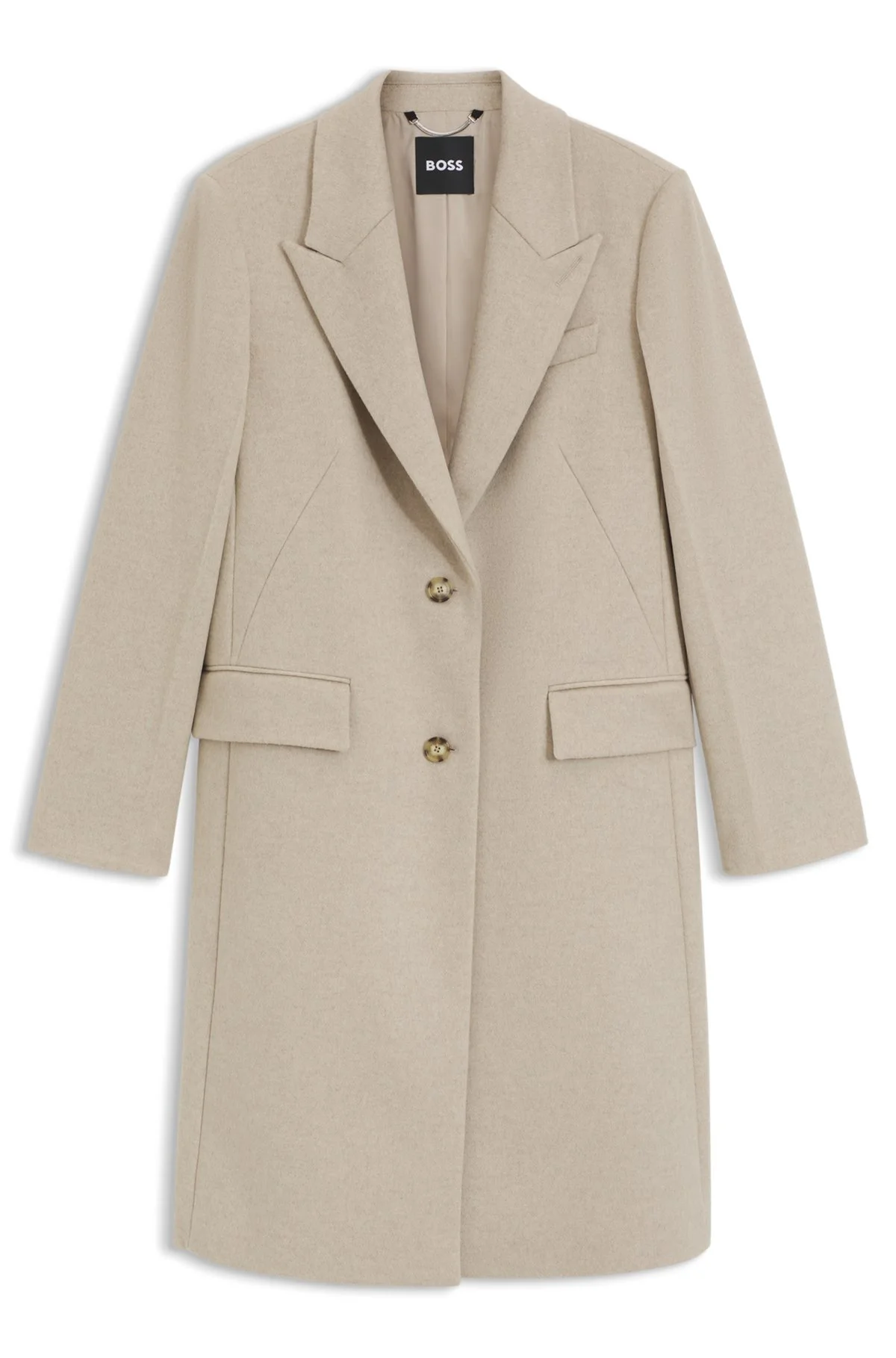 SINGLE-BREASTED FORMAL WOOL COAT - 1