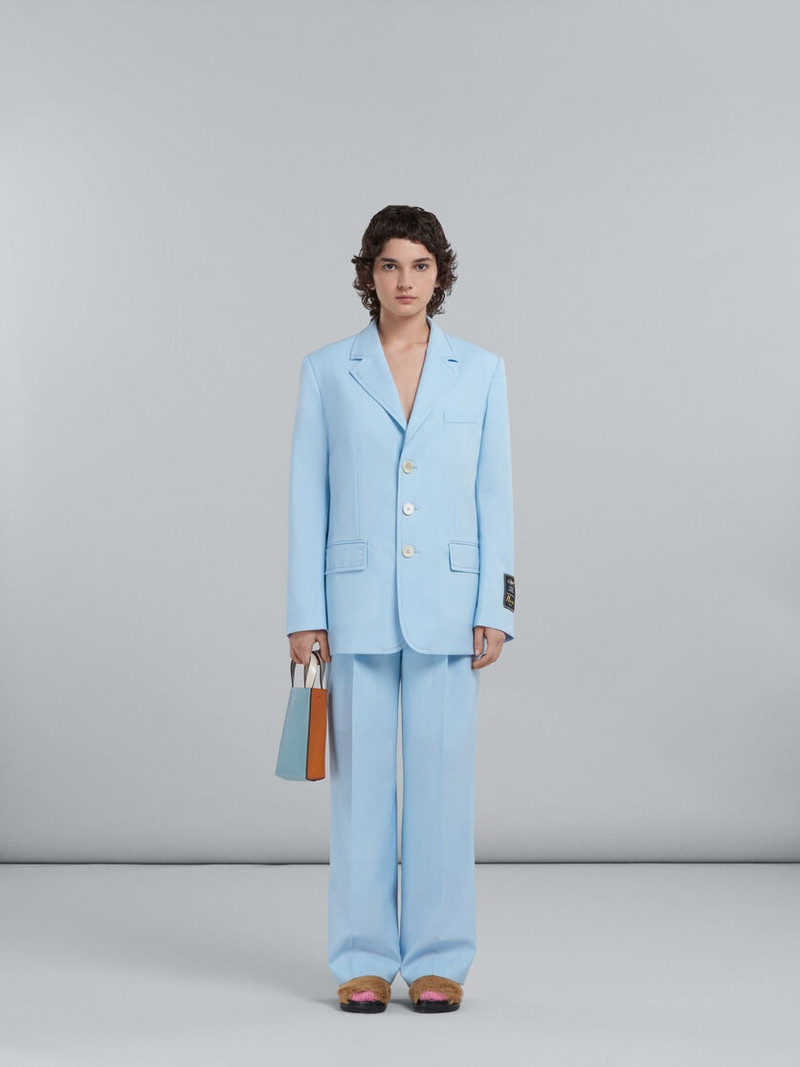 Marni MUSEO NANO BAG IN WHITE LIGHT BLUE AND ORANGE LEATHER outlook