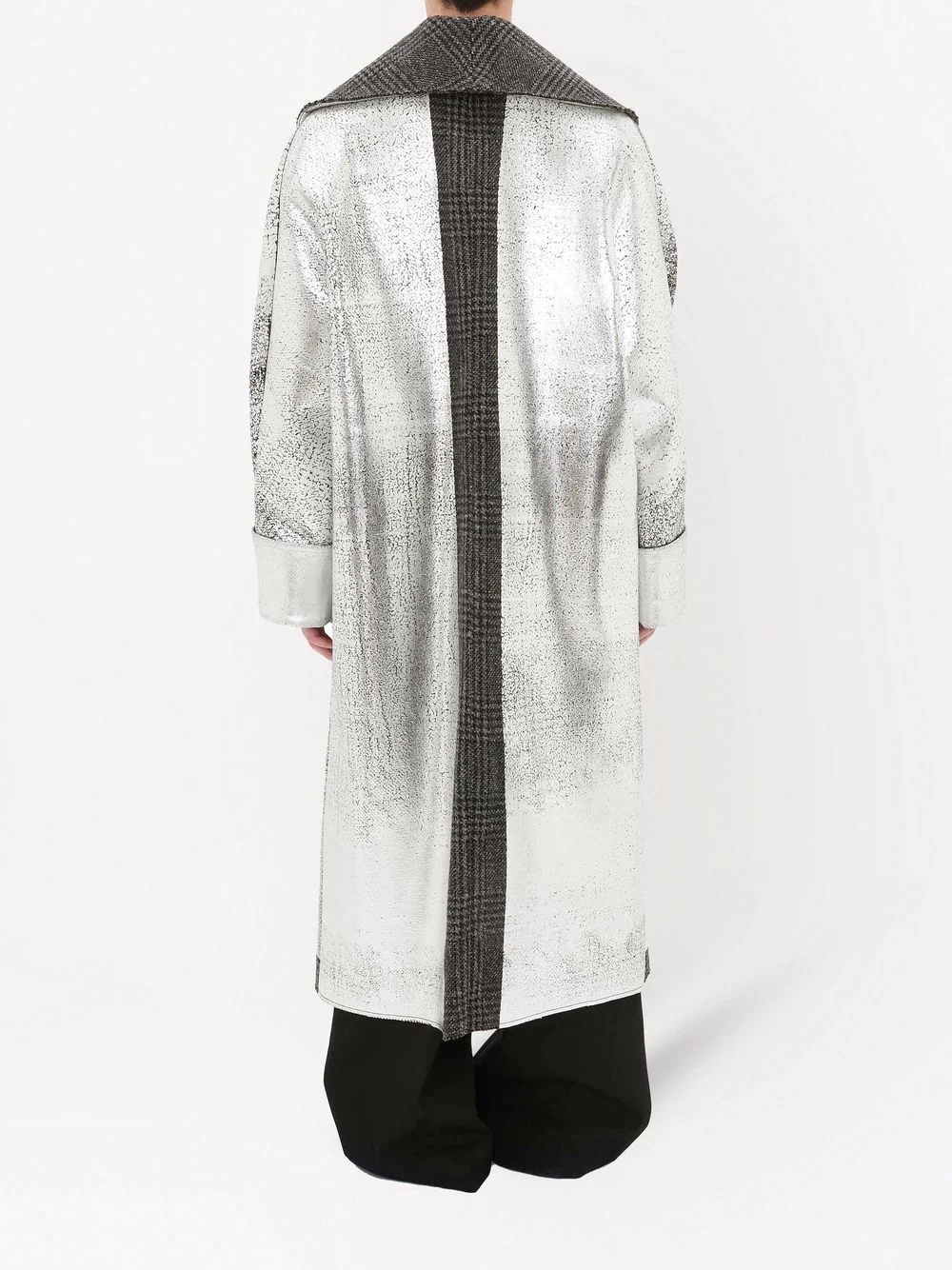 foiled long oversized coat - 4