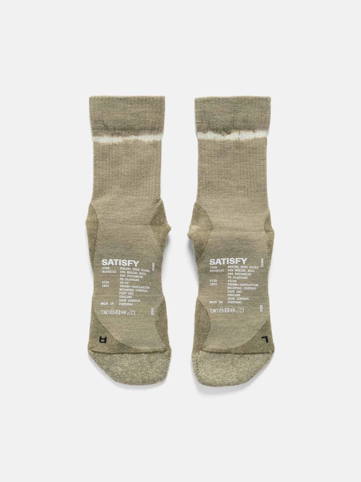 Merino Nylon Tube Socks Tie Dye Covert Green - 1