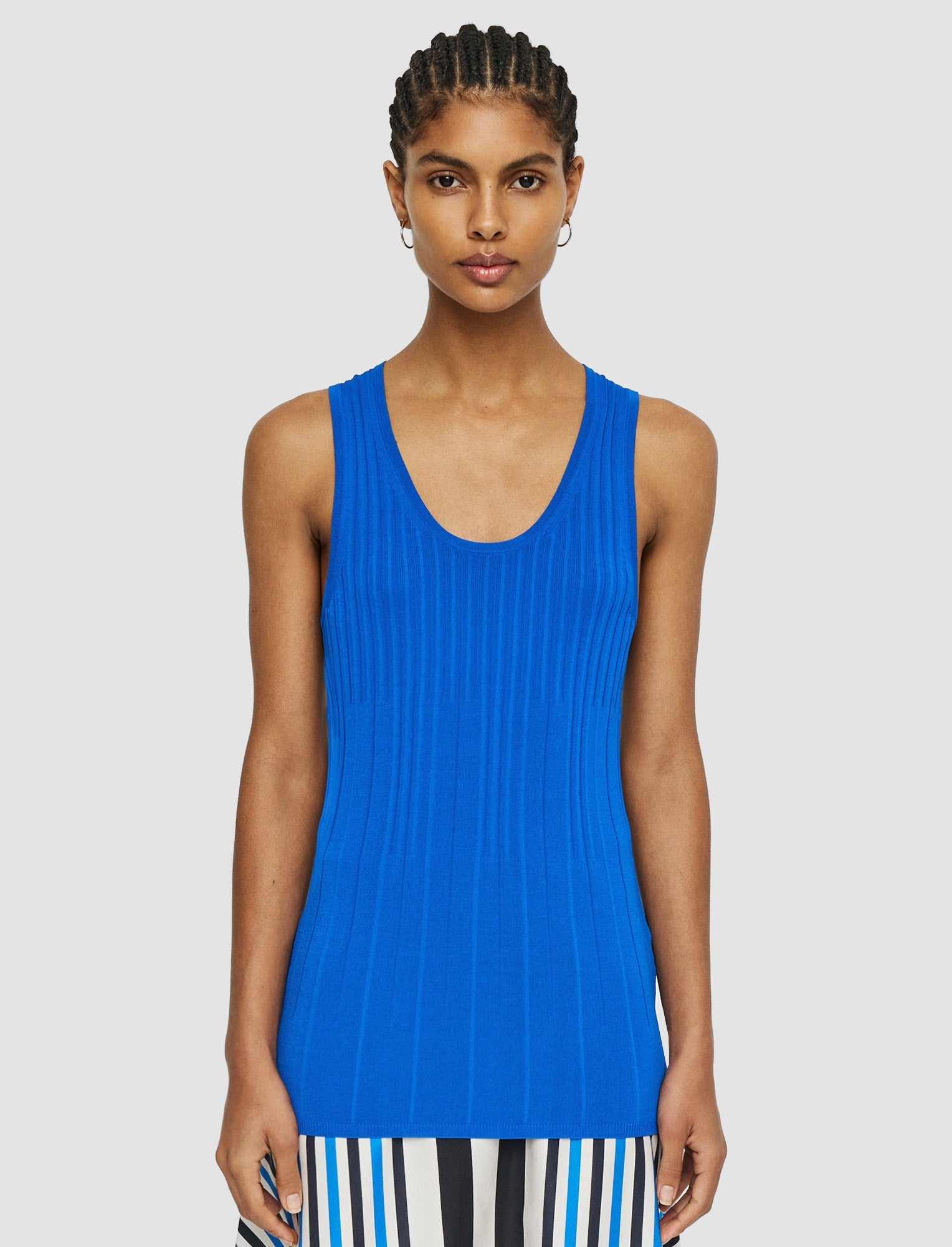 Viscose Ribbed Knitted Tank Top - 3