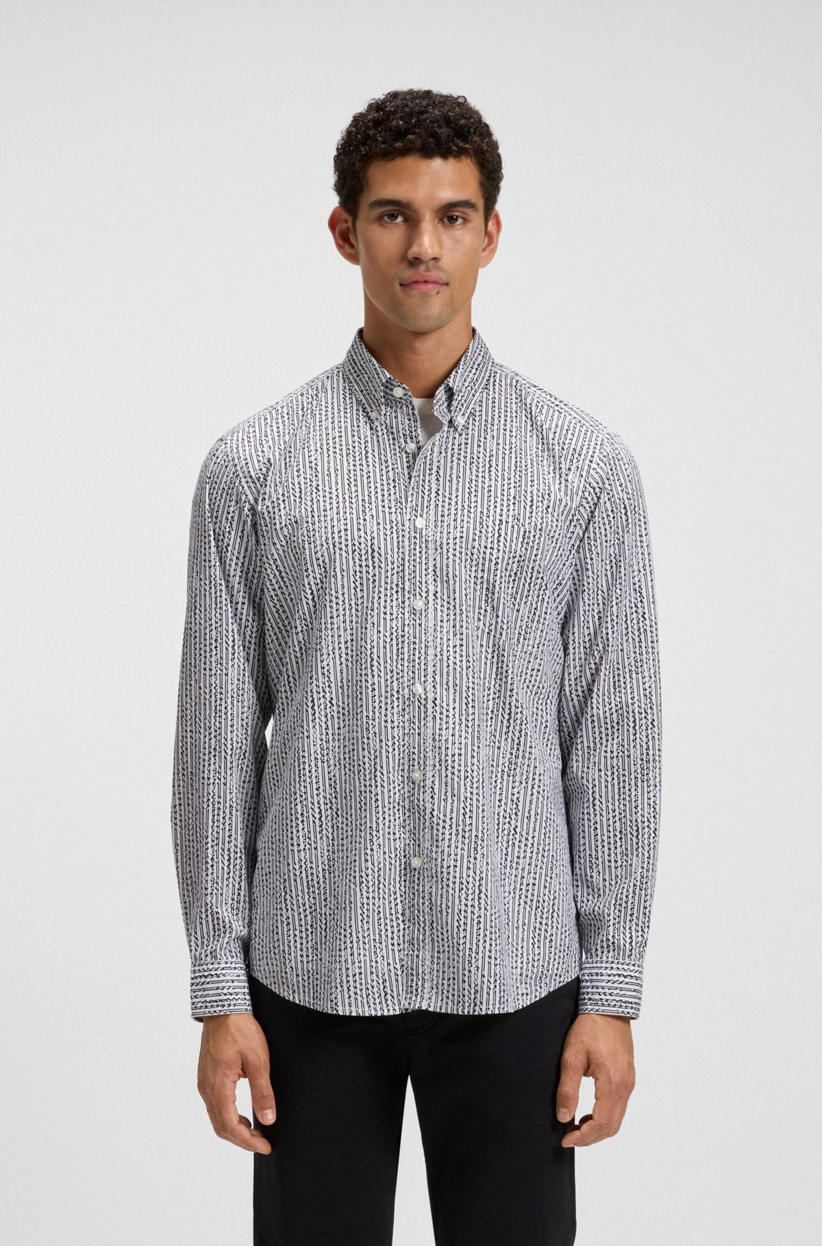 REGULAR-FIT SHIRT IN PRINTED COTTON VOILE - 2
