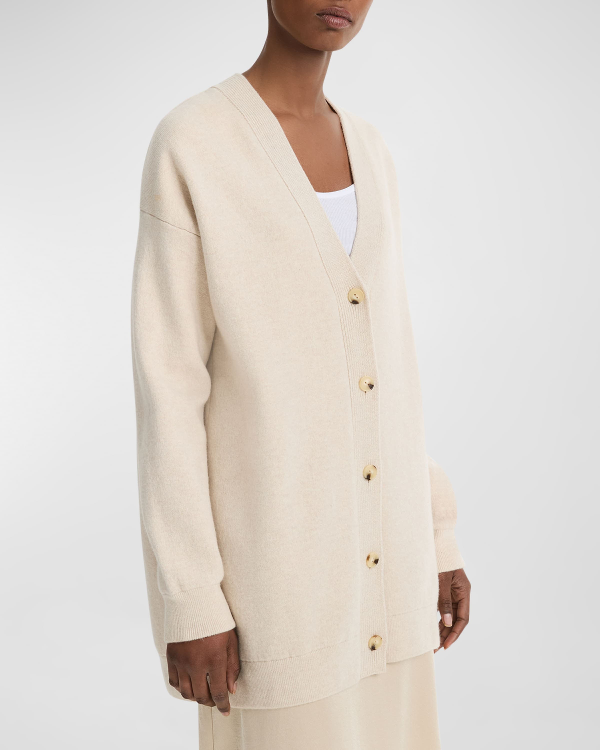 Wool and Cashmere Oversized Double-Knit Cardigan - 1