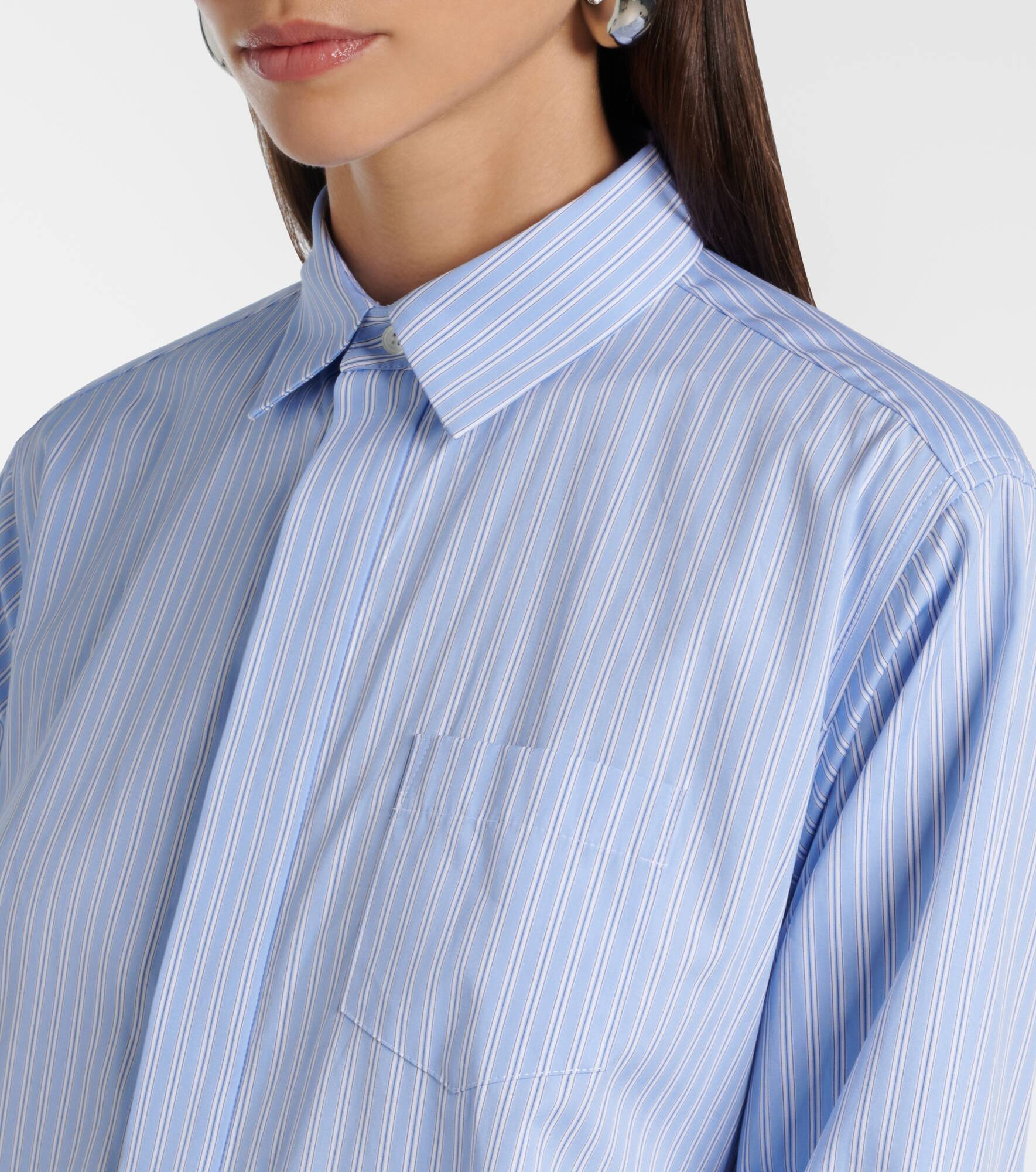 Striped cotton poplin shirt dress - 4