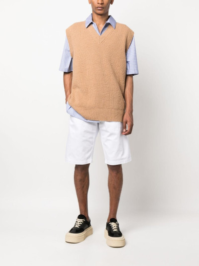 Maison Margiela V-neck ribbed-knit vest outlook