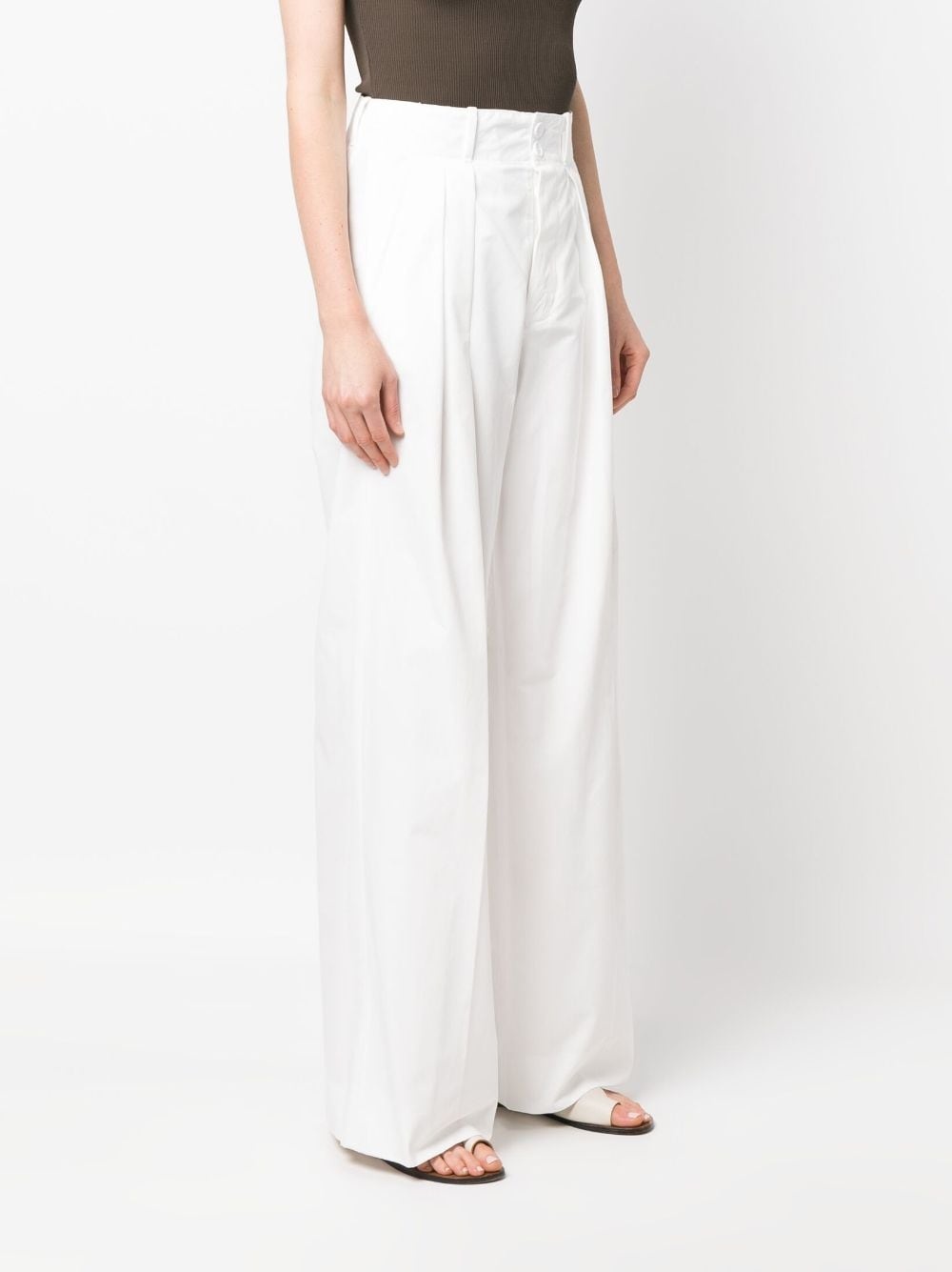 pleated wide-leg trousers - 3