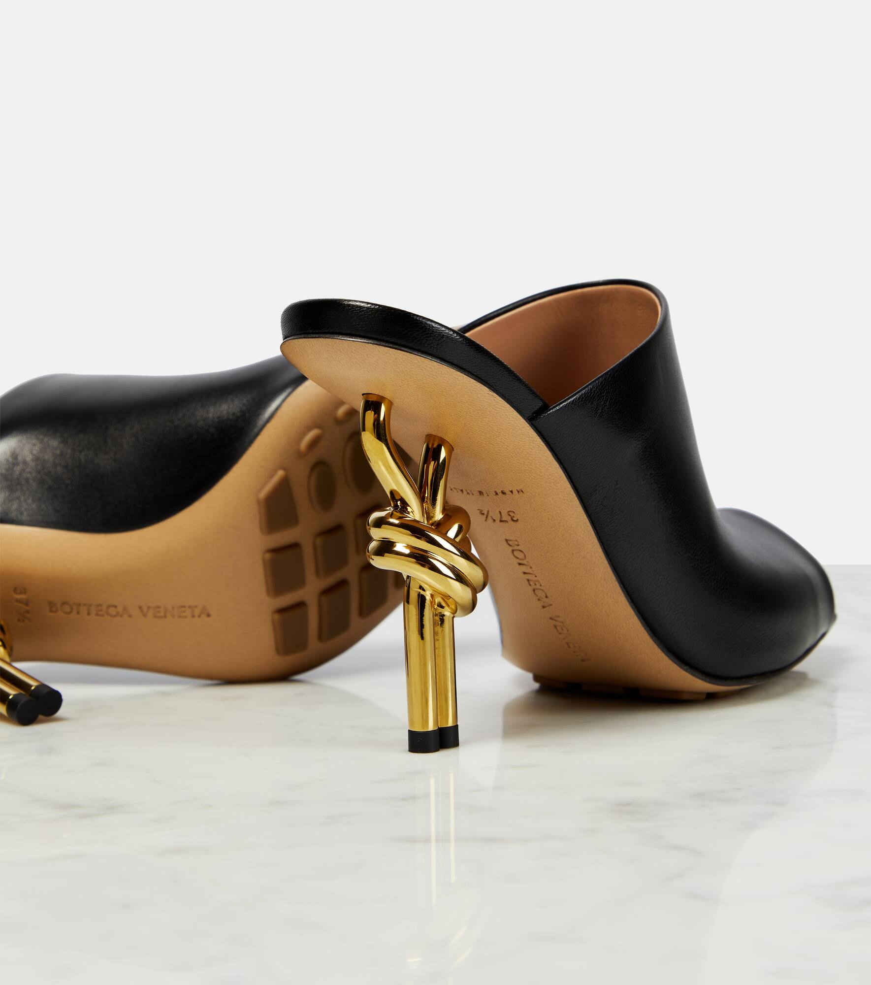 Knot leather mules - 6