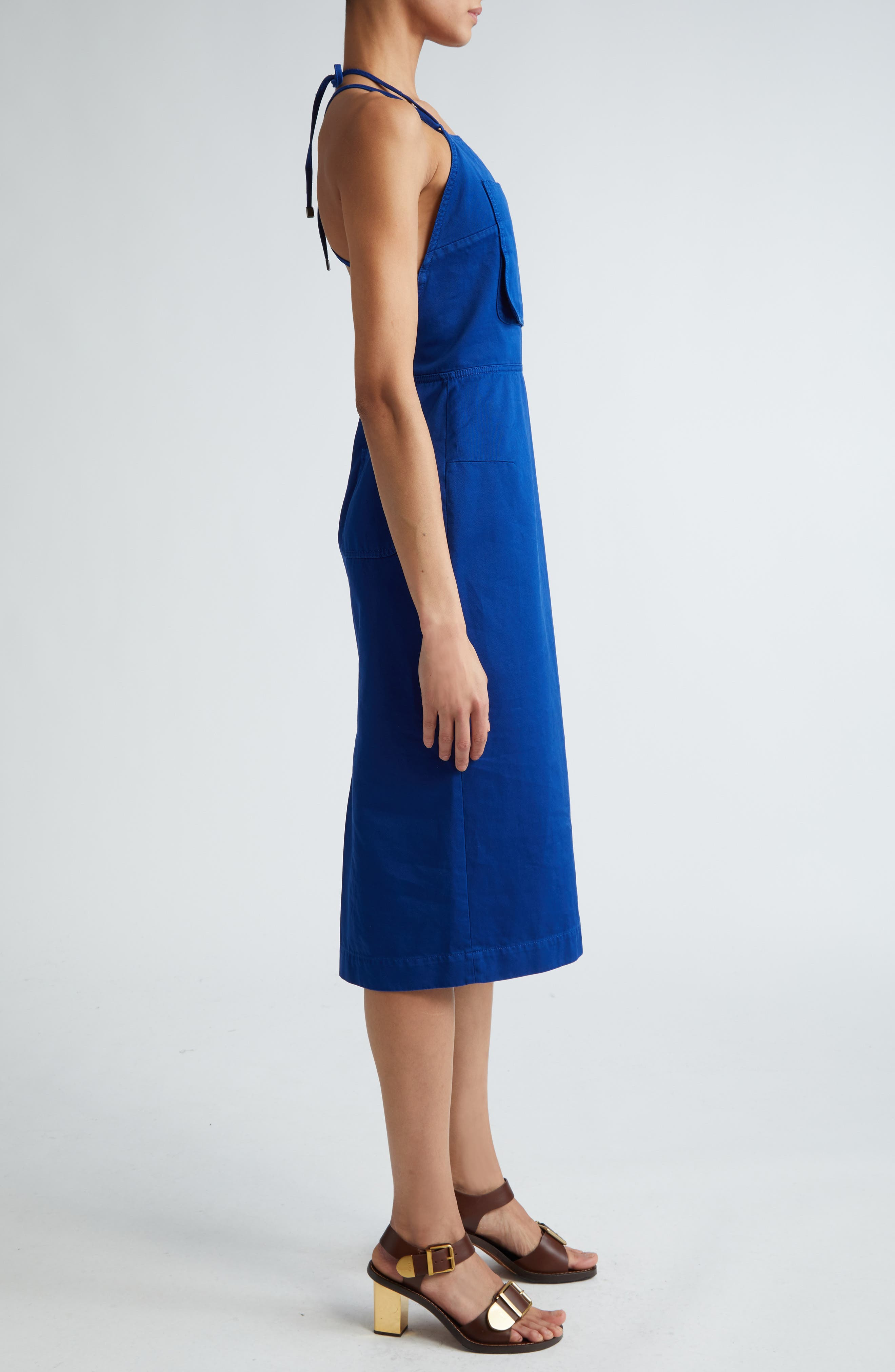 Temide Sleeveless Cotton Poplin Belted Dress - 3