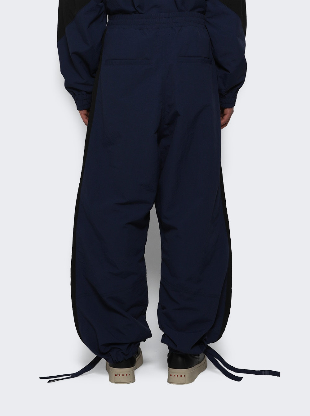 Chevron Color-block Track Pant Blue And Black - 4