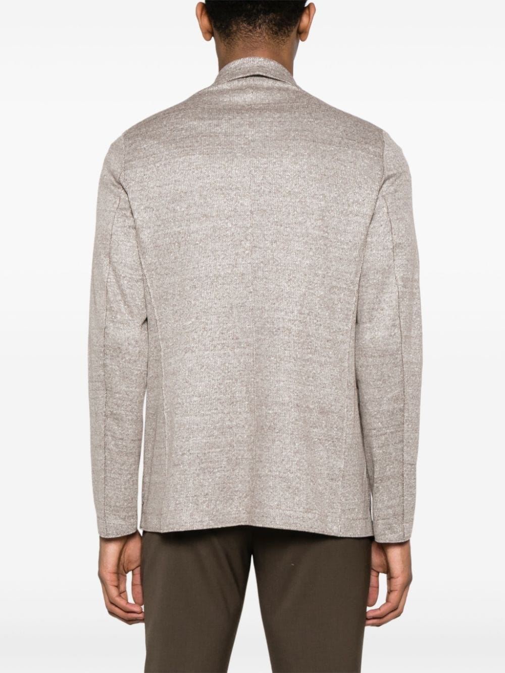 single-breasted knitted blazer - 4