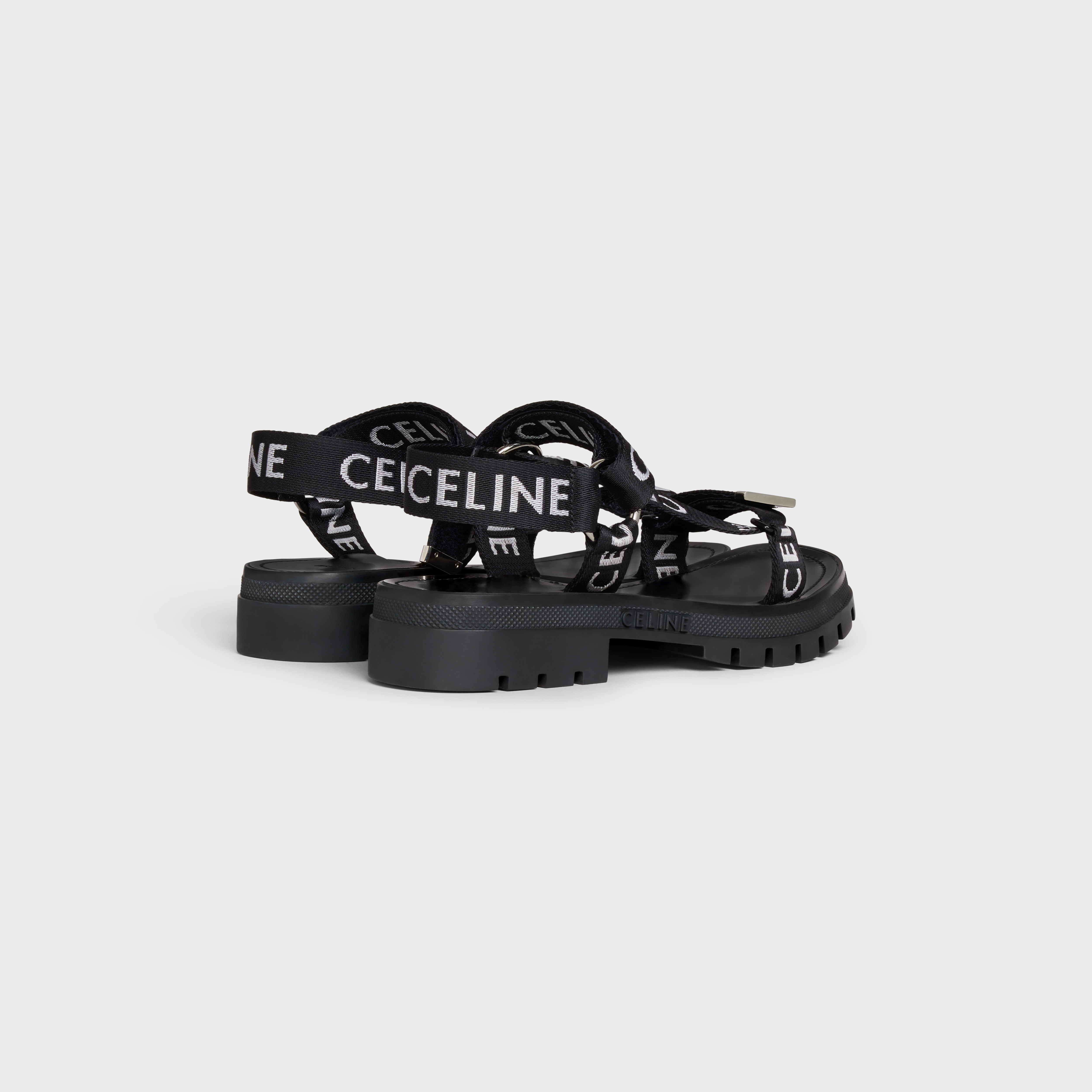 CELINE LEO STRAPPY SANDAL in WITH "CELINE" JACQUARD - 3