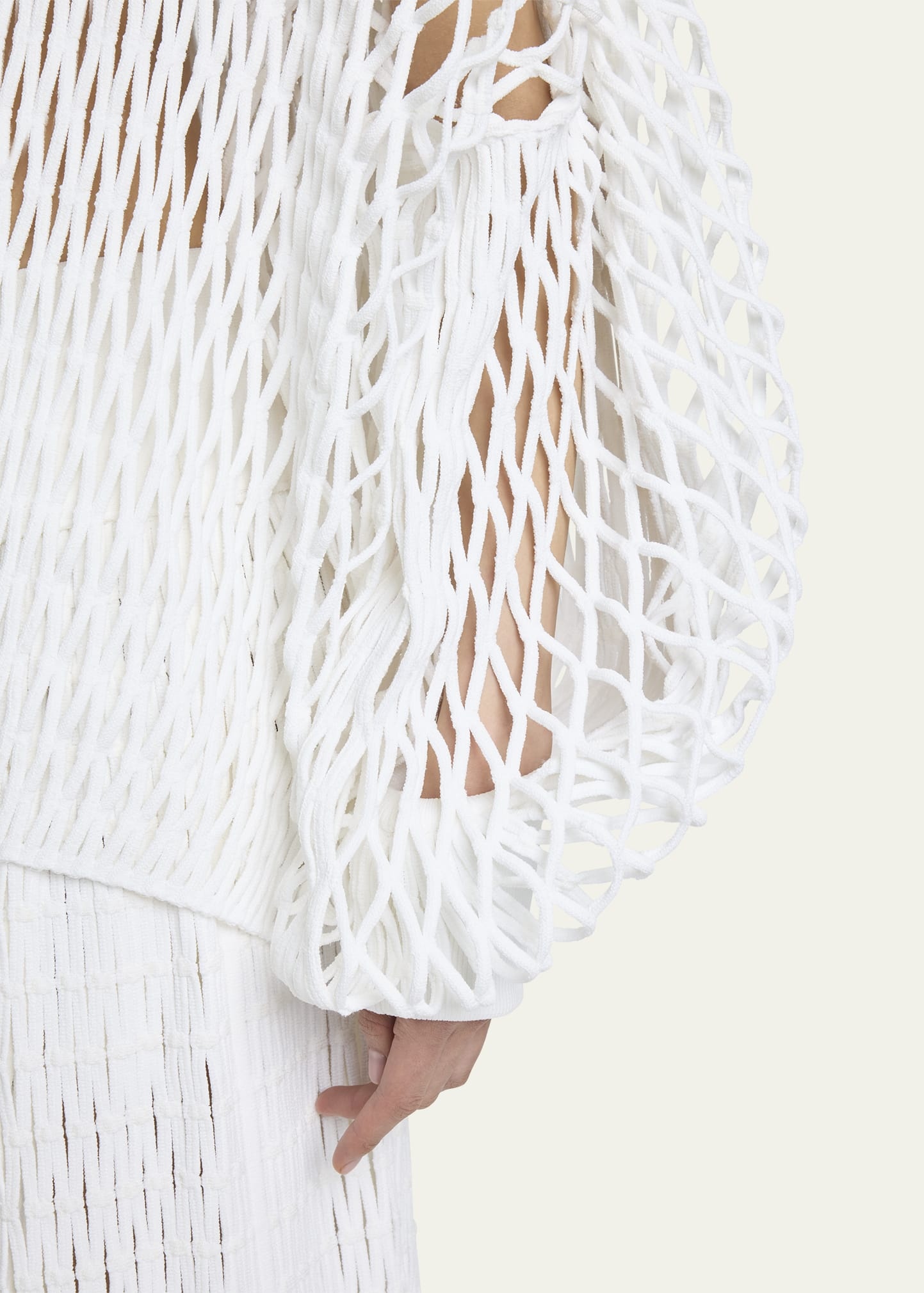 Macrame Knit High-Neck Sweater - 5