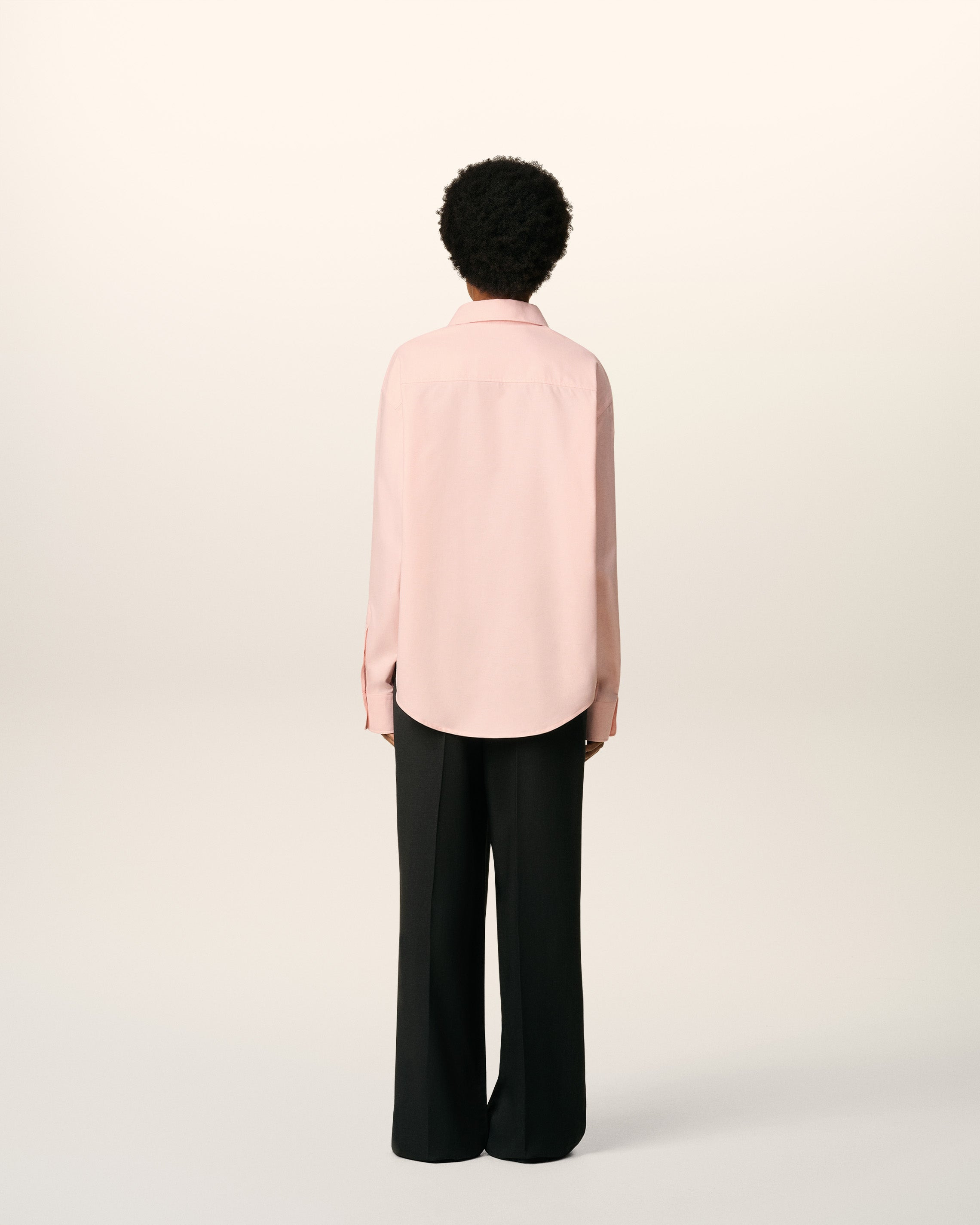 PINK COTTON EMBOSSED AMI DE COEUR BOXY SHIRT - 3