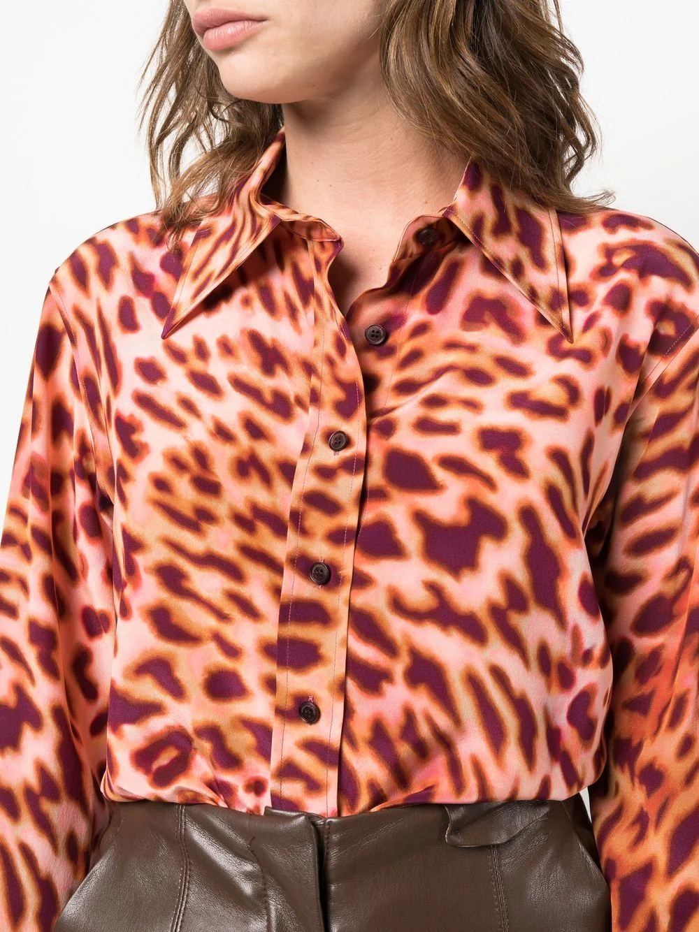 leopard-print silk shirt - 8