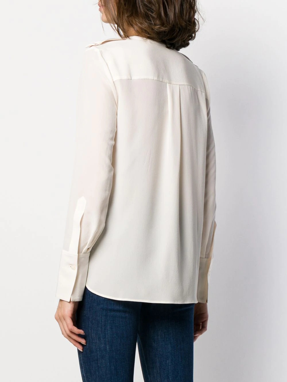 epaulette long-sleeve blouse - 4