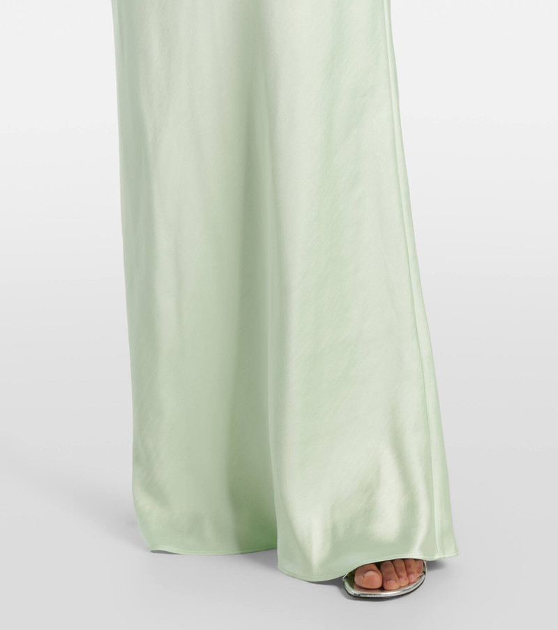 Floral-appliqué satin gown 5
