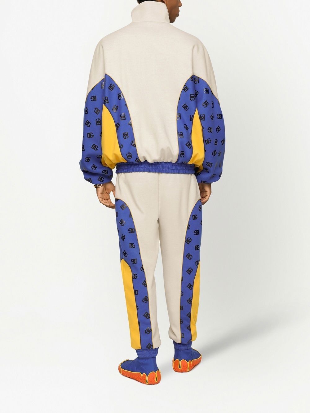 logo-patch knit sports jacket - 4