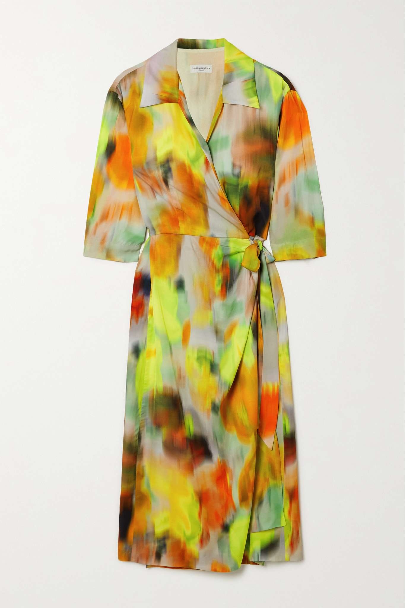 Darola printed silk wrap midi dress - 1