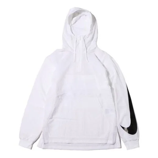 Nike Swoosh Men's Pullover Hooded Sportswear Windbreaker White AA5010-100 - 1