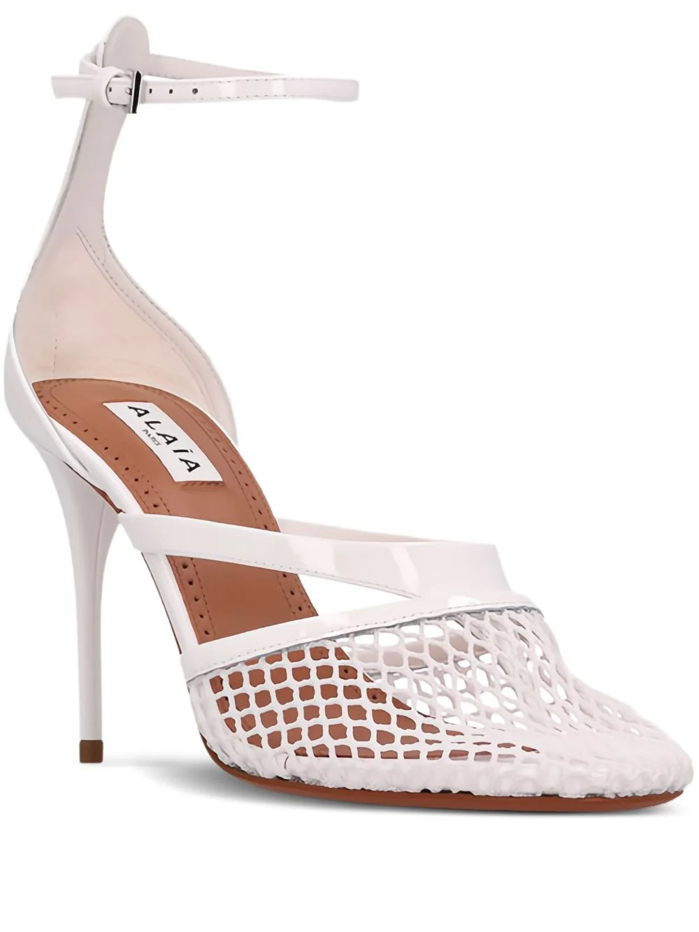 90mm Infradito fishnet leather sandals - 1