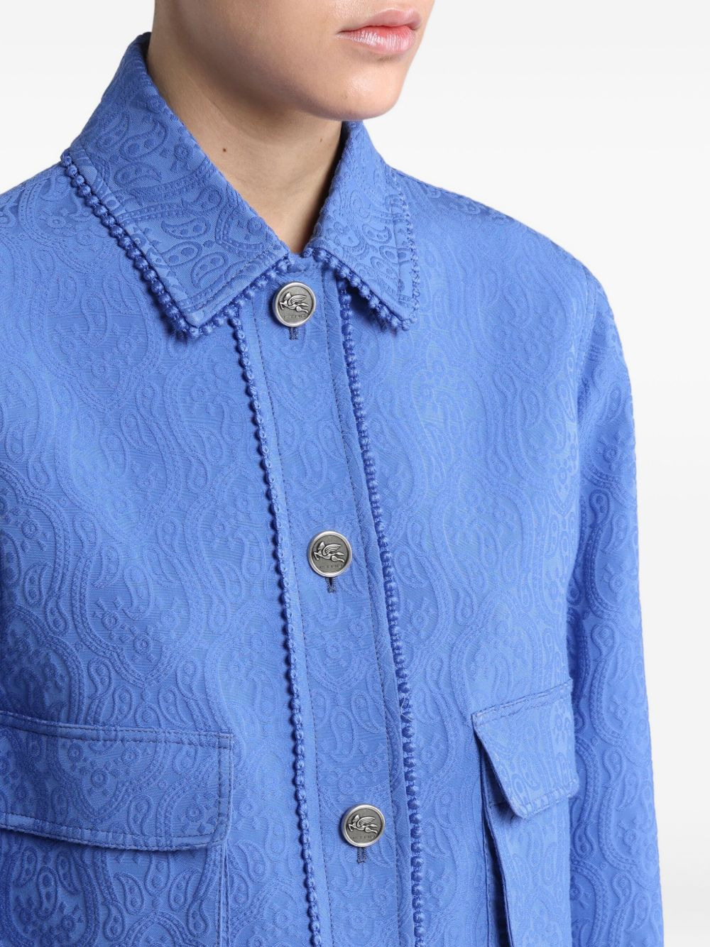 paisley-jacquard jacket - 4