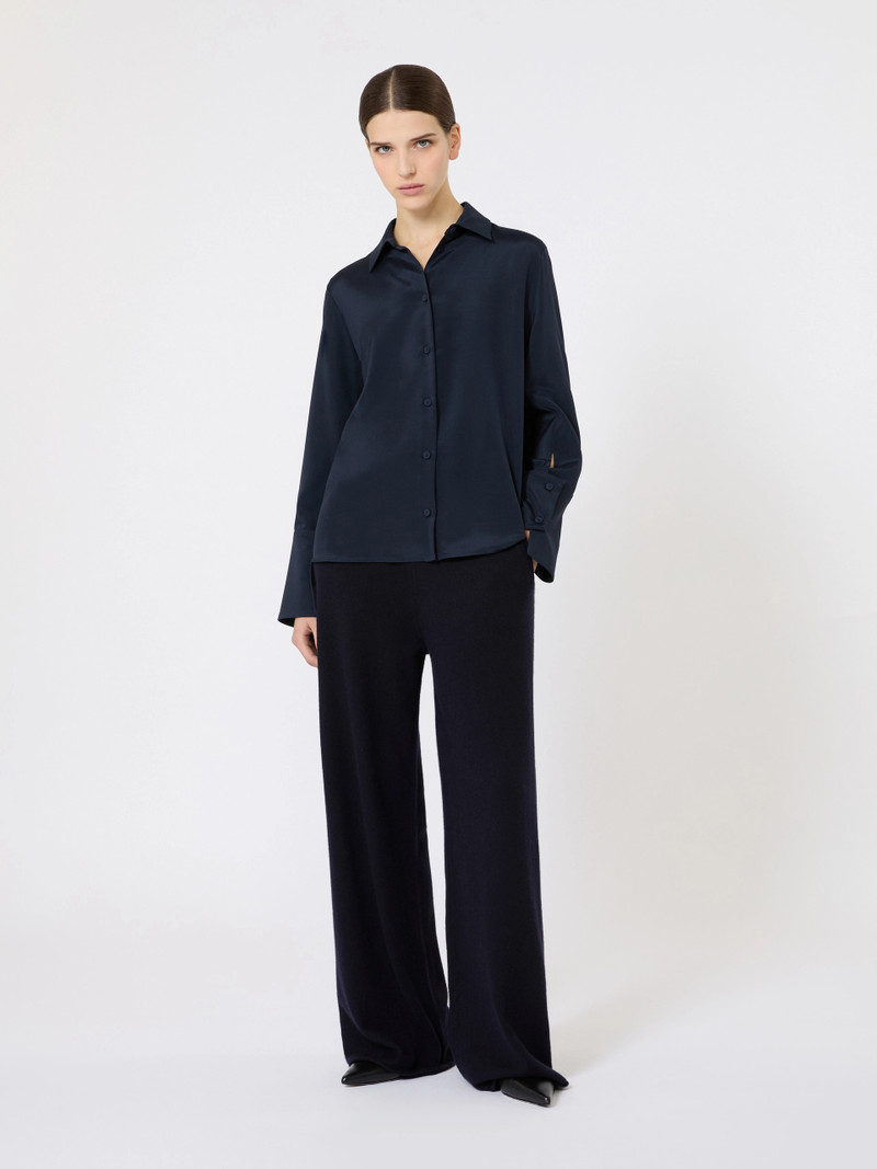 Max Mara VOLIERA Silk crêpe de Chine shirt - ULTRAMARINE outlook