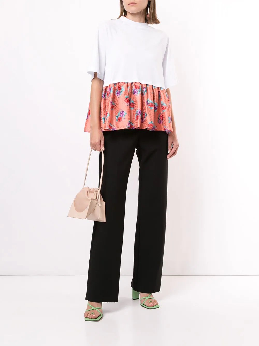 floral-hem T-shirt - 2