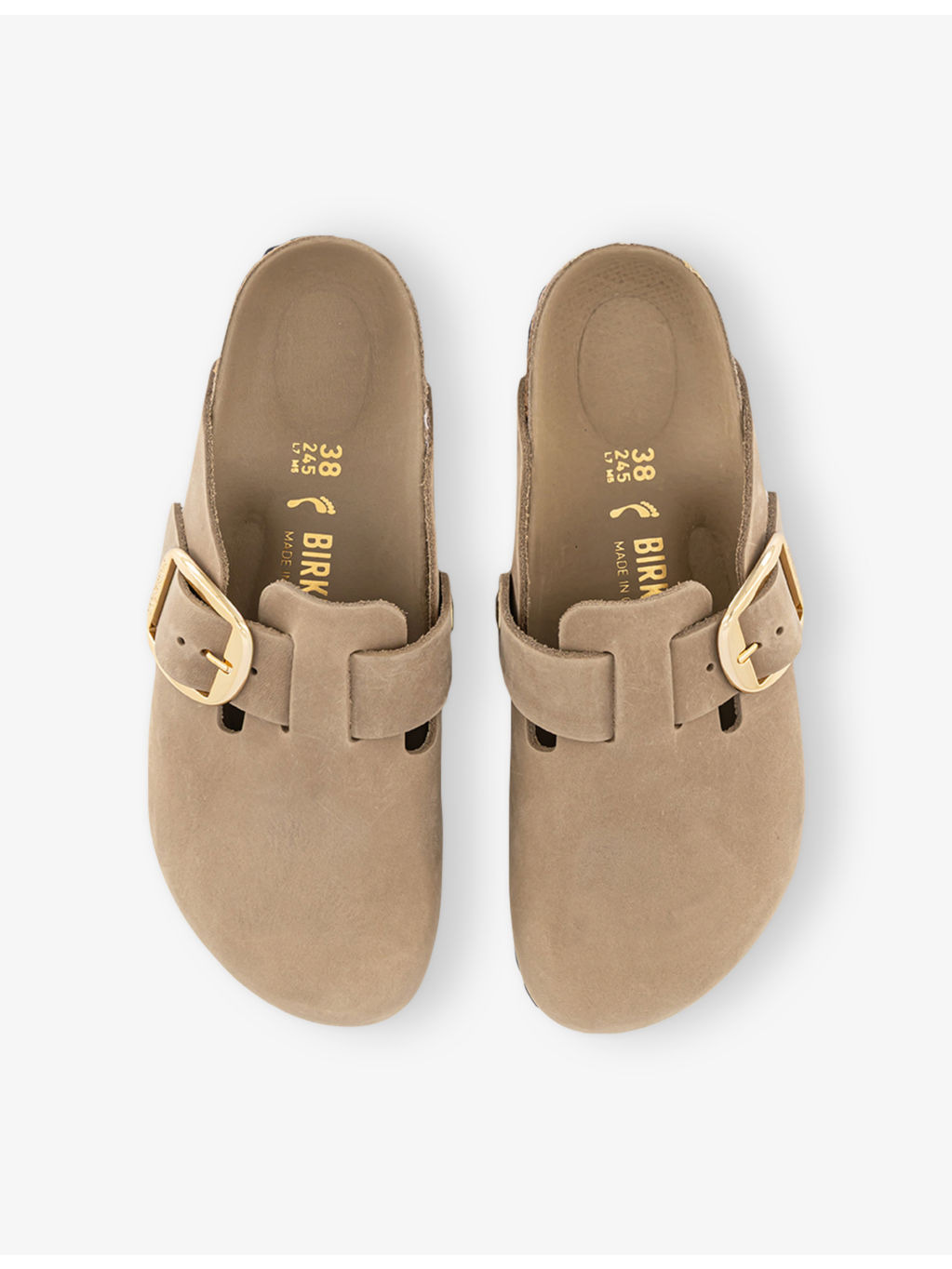 Boston Big Buckle Suede Clogs - 2