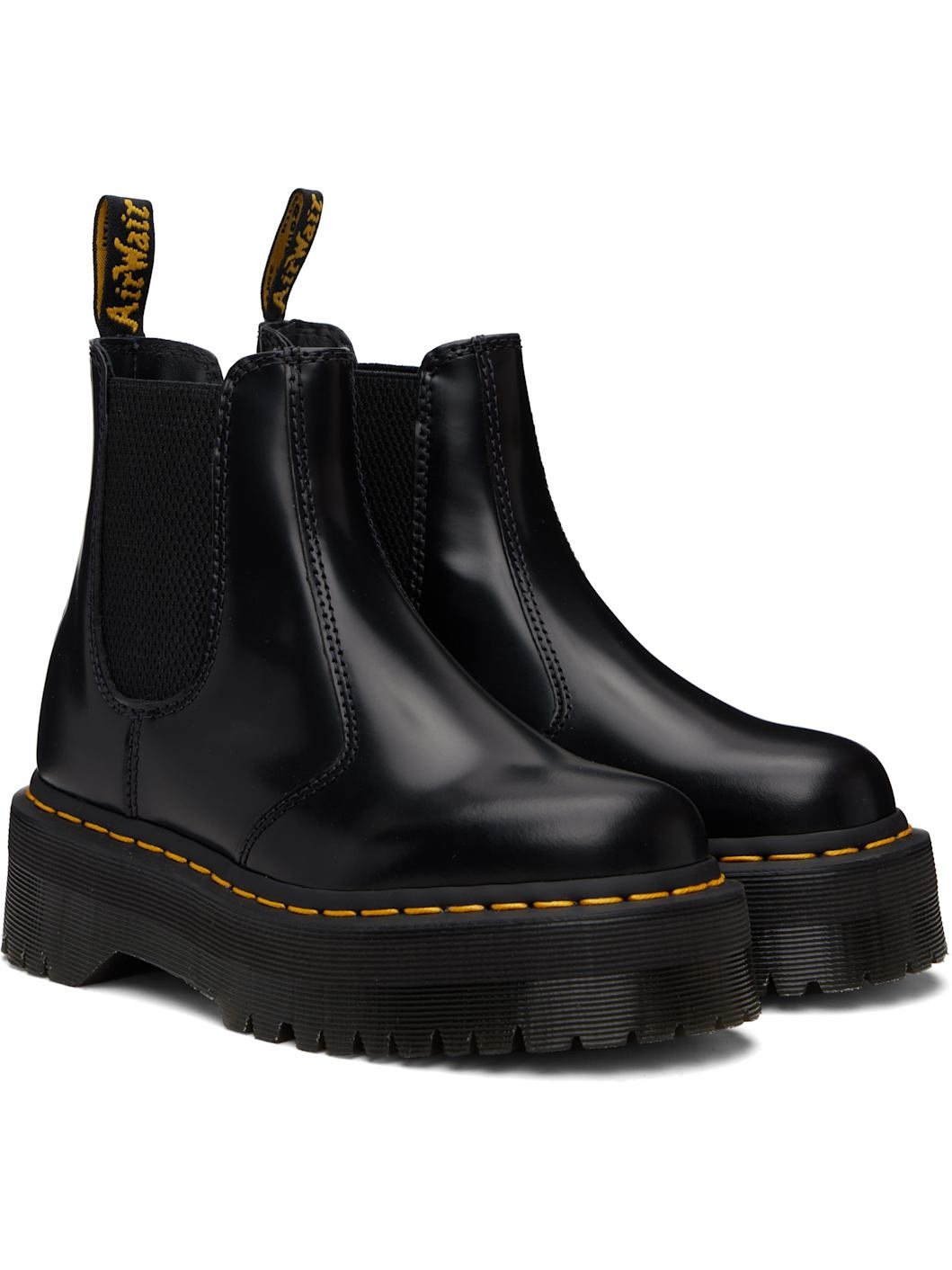 Black 2976 Polished Smooth Platform Chelsea Boots - 4