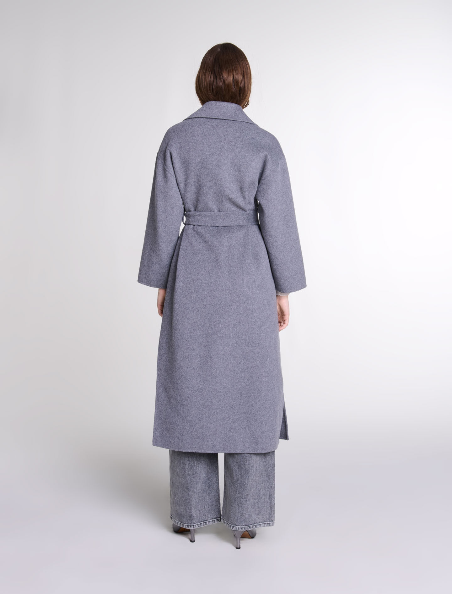 Long double-faced coat with belt - 4
