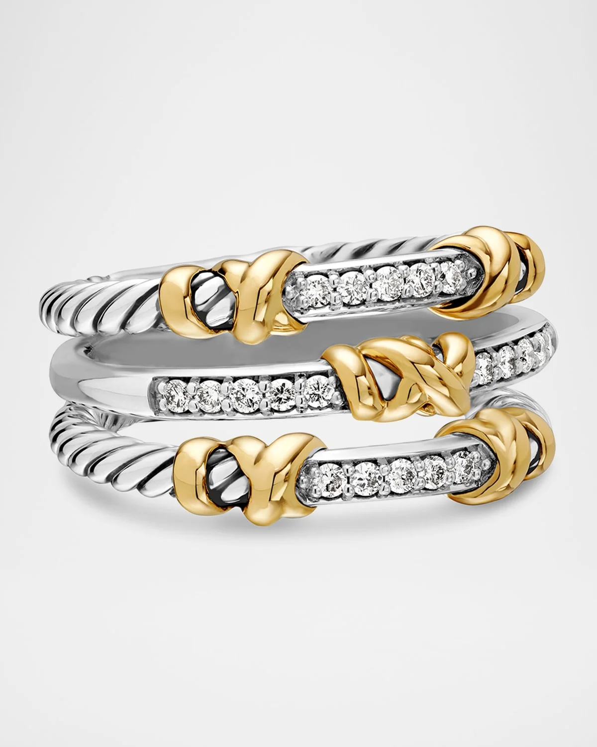 Helena Ring with Diamonds and 18K Gold in Silver, 12mm - 1