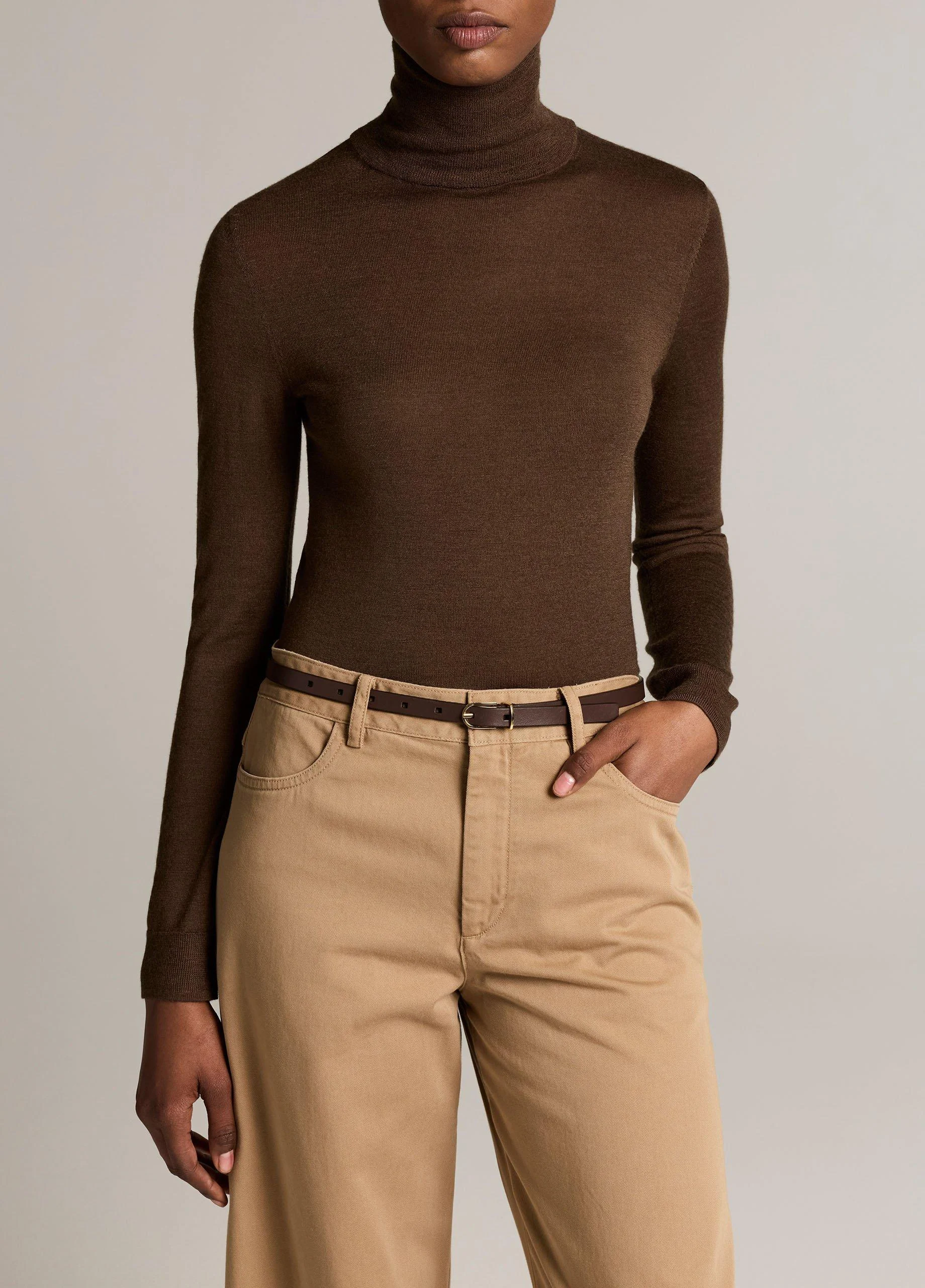 Cashmere-Silk Slim Turtleneck Sweater - 1