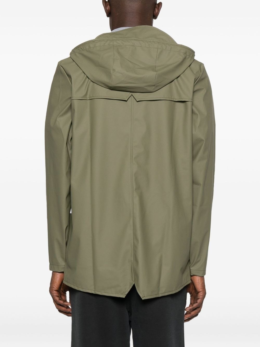 hooded button-fastening jacket - 4