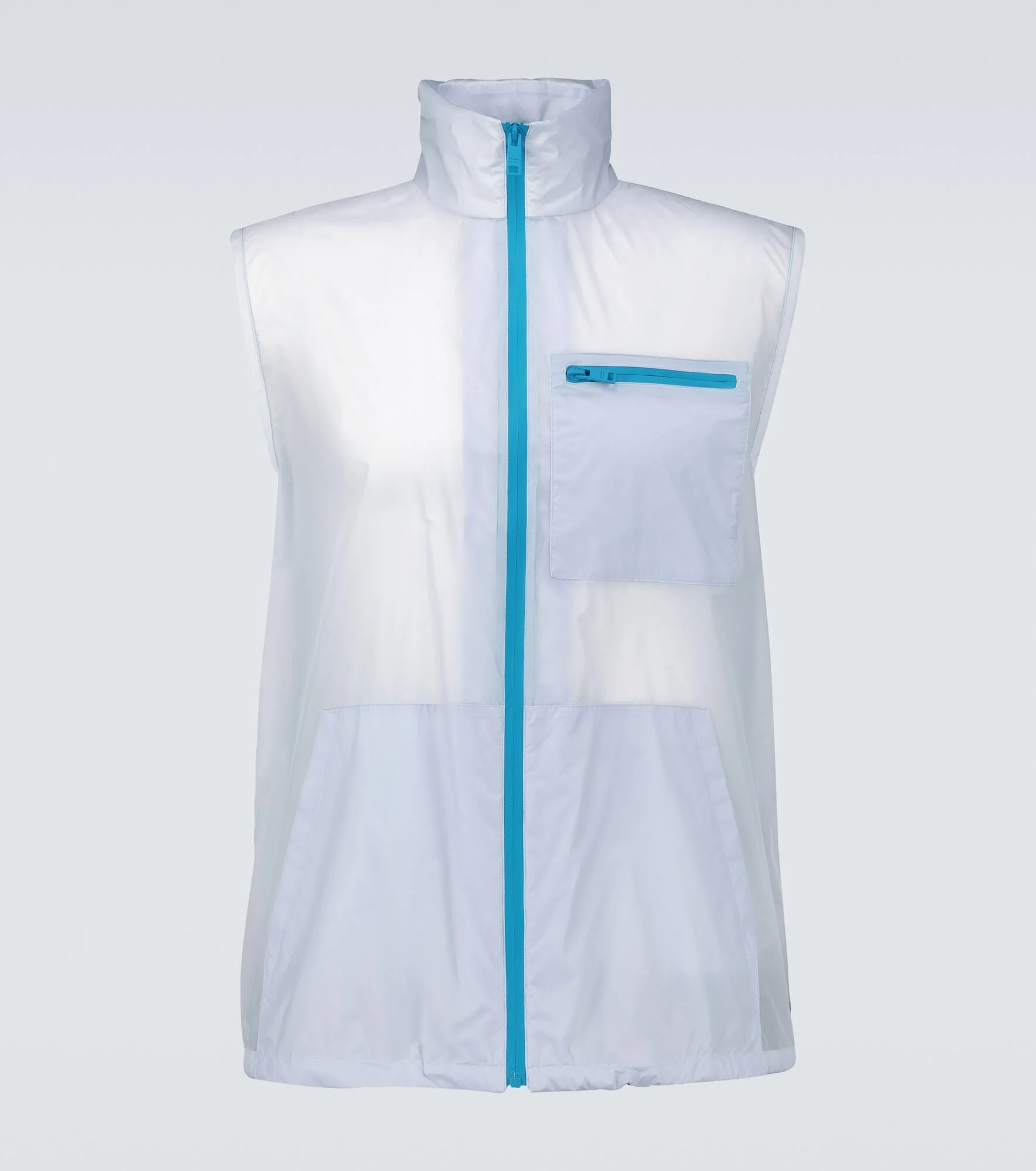 technical gilet with packaway hood - 1