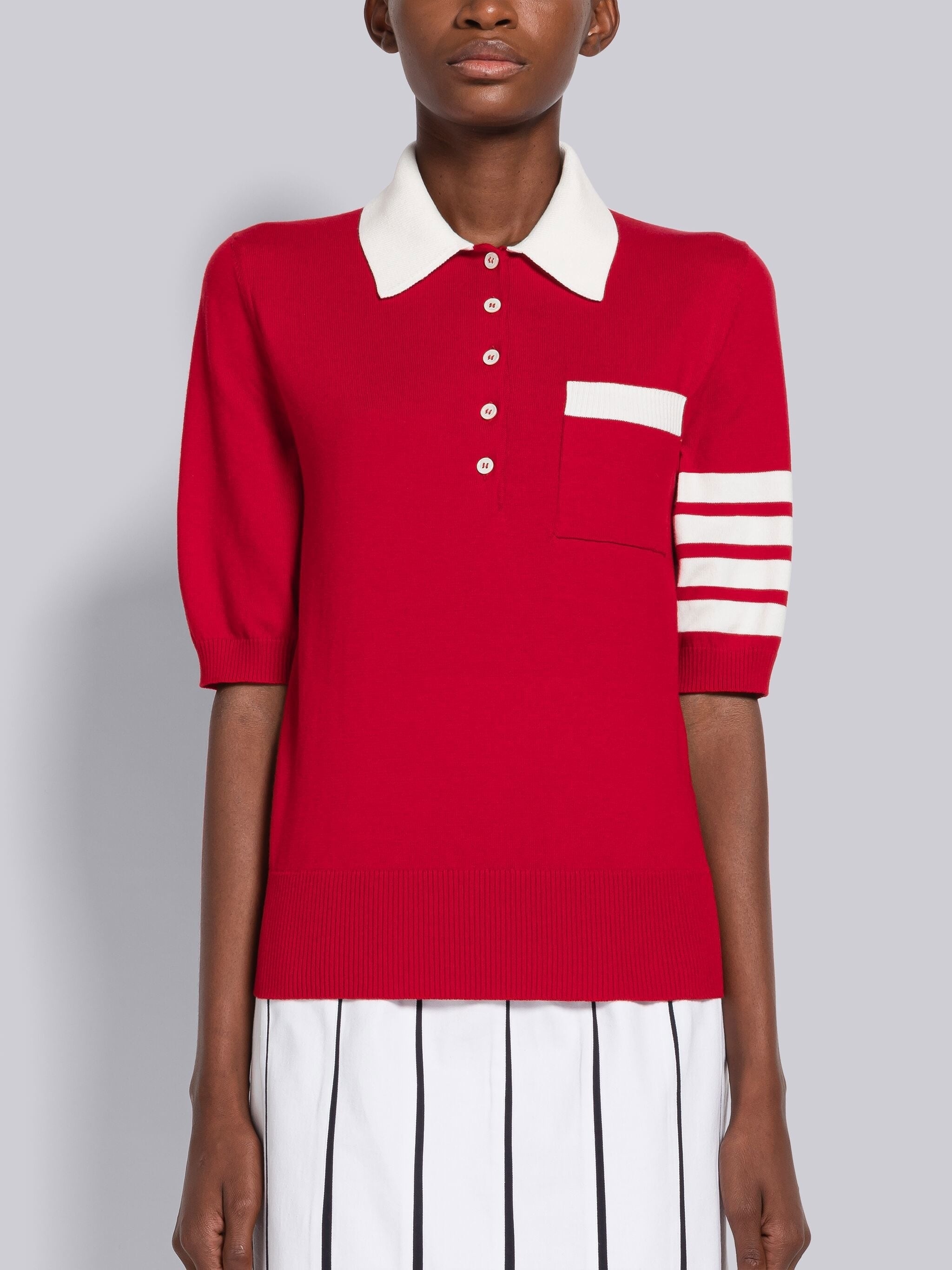 Cotton Hector Pointelle 4-Bar Polo - 1