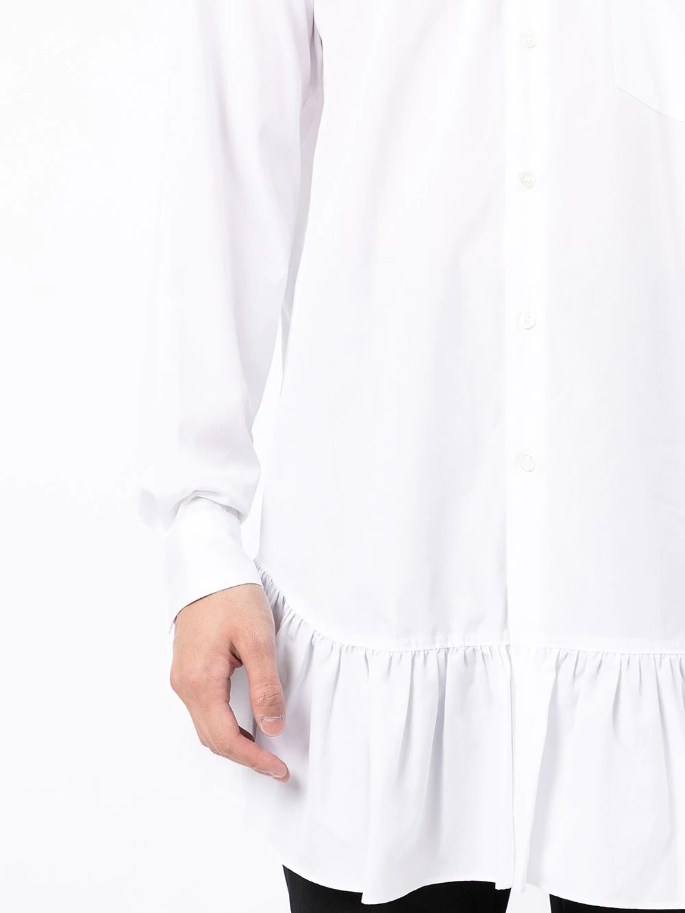 flared-hem button-up shirt - 5