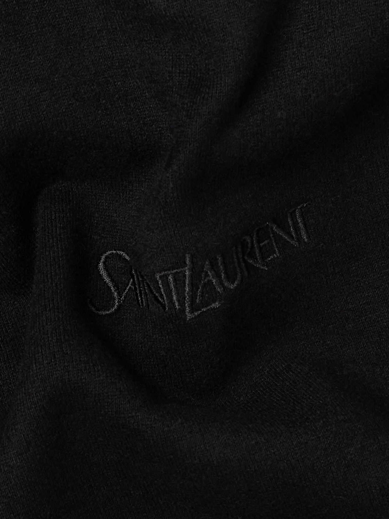Logo-Embroidered Cotton-Jersey Hoodie Black - 4