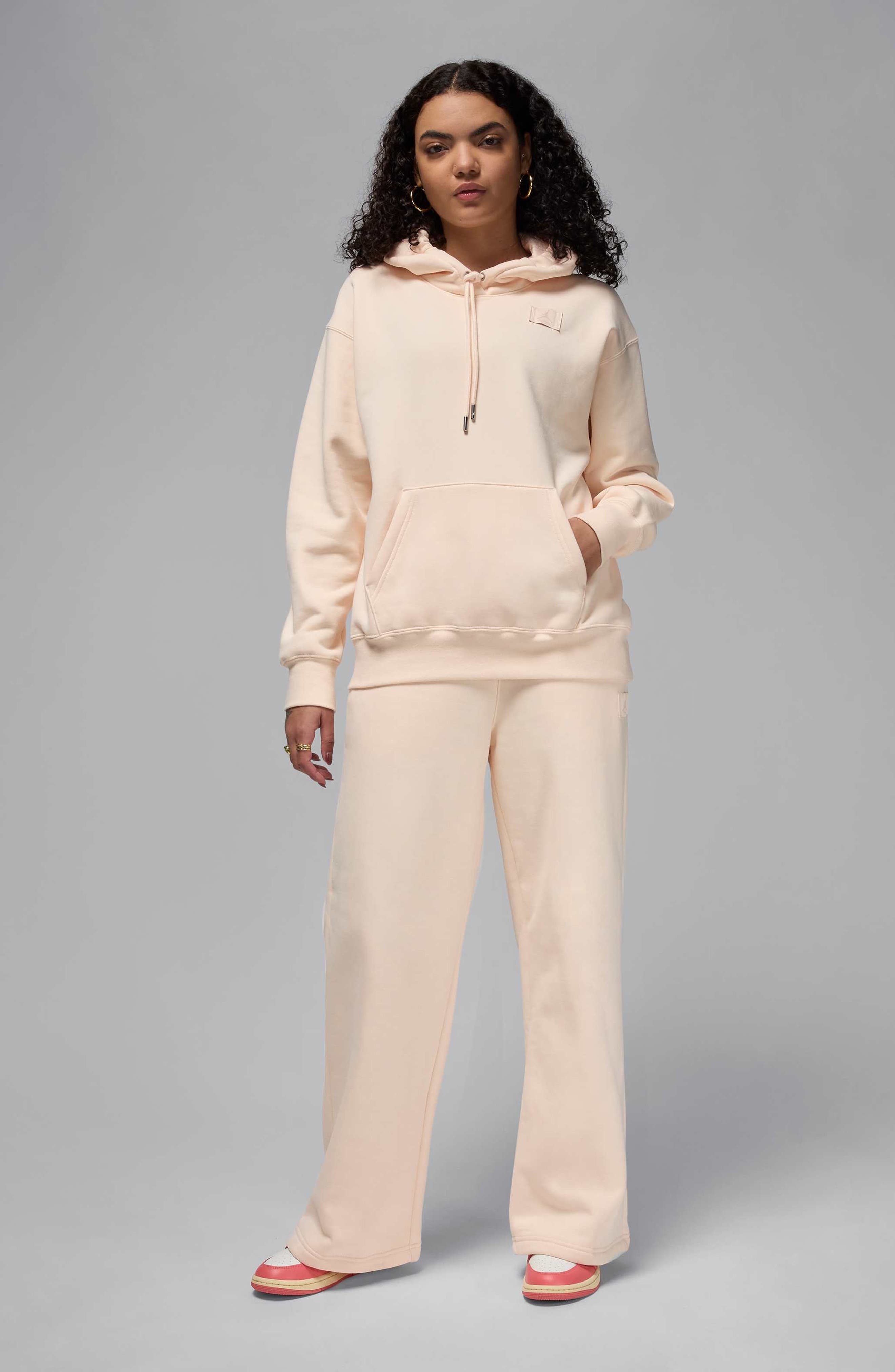 Jordan Flight Fleece Hoodie in Guava Ice at Nordstrom - 7