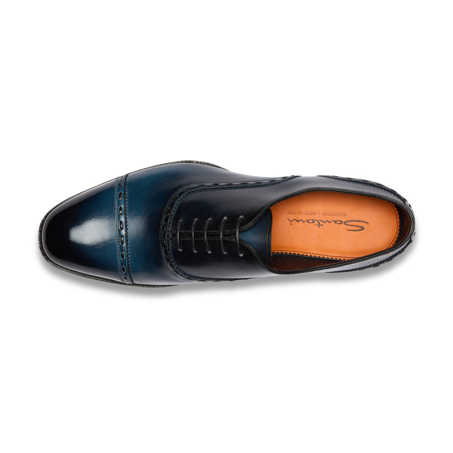 Men's black leather Oxford shoe - 5