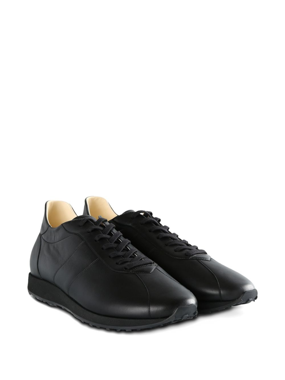 leather lace-up sneakers - 2