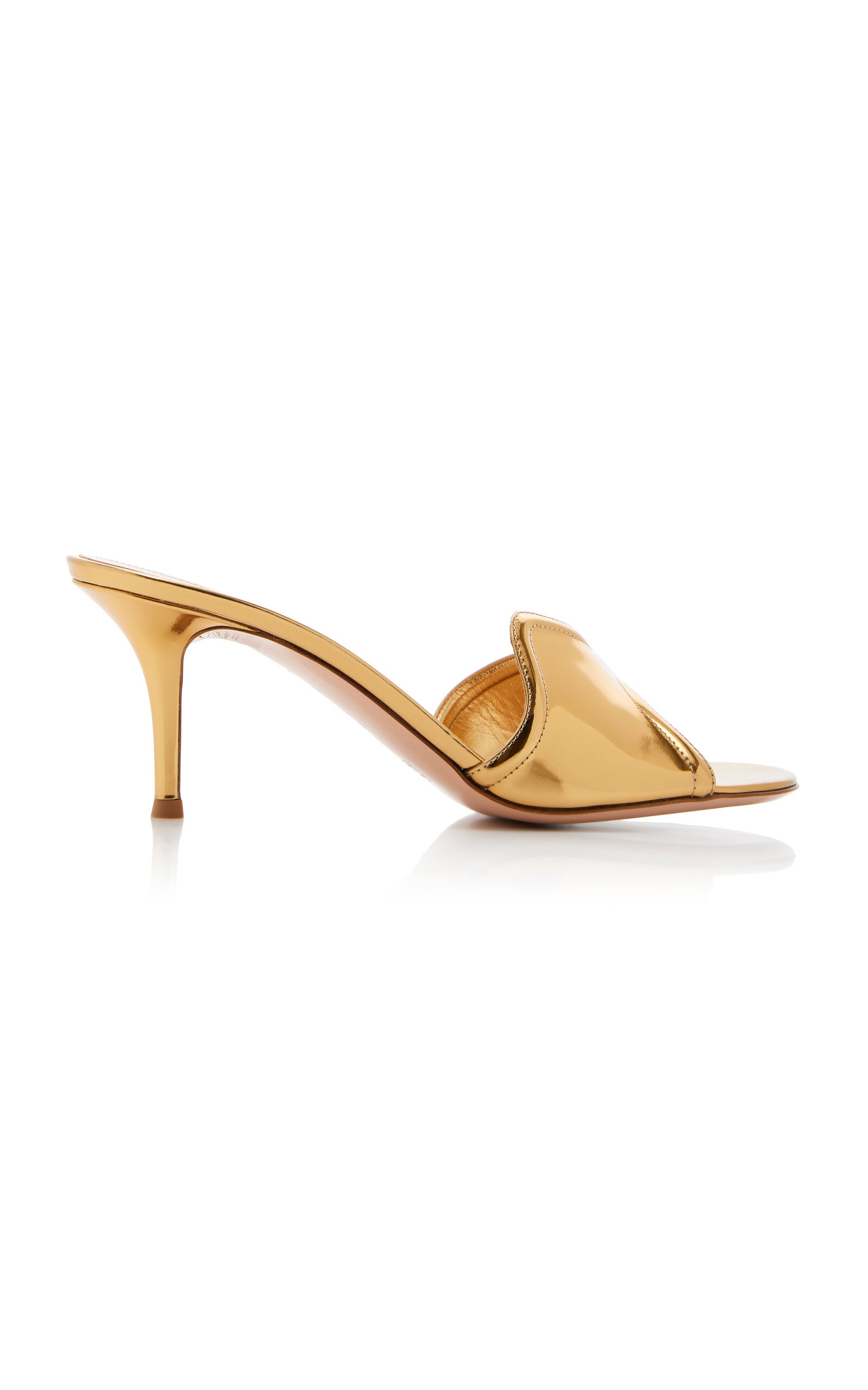 Gianvito Rossi Lucrezia Metallic Leather Mules gold