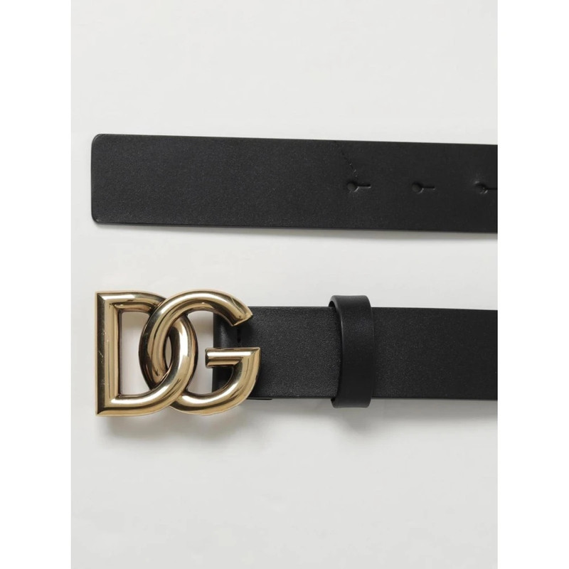 Dolce & Gabbana BLACK LEATHER BELT WITH DG BUCKLE outlook