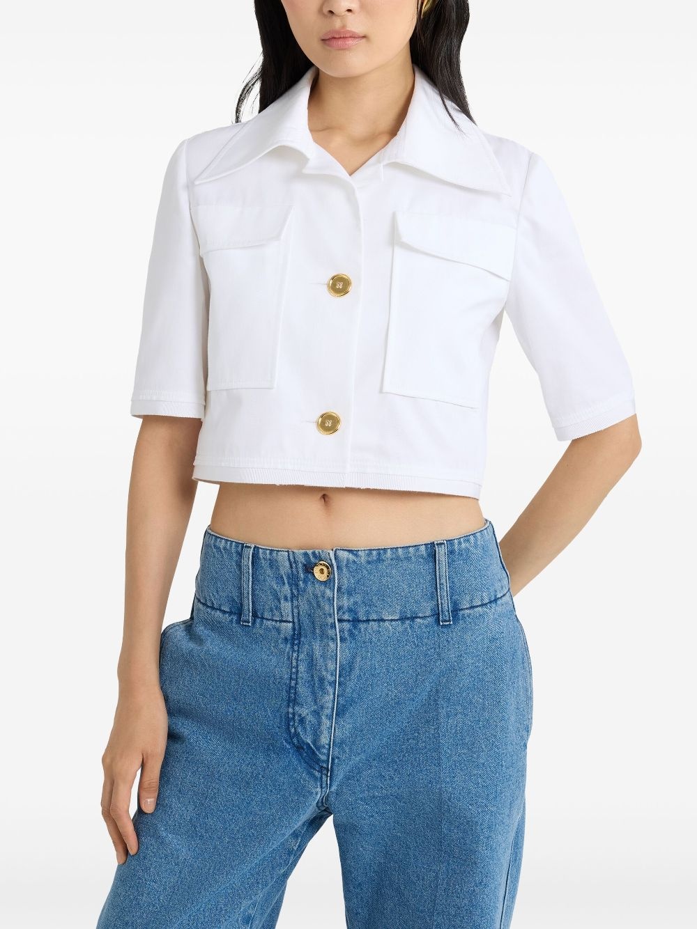 short-sleeved cropped jacket - 4