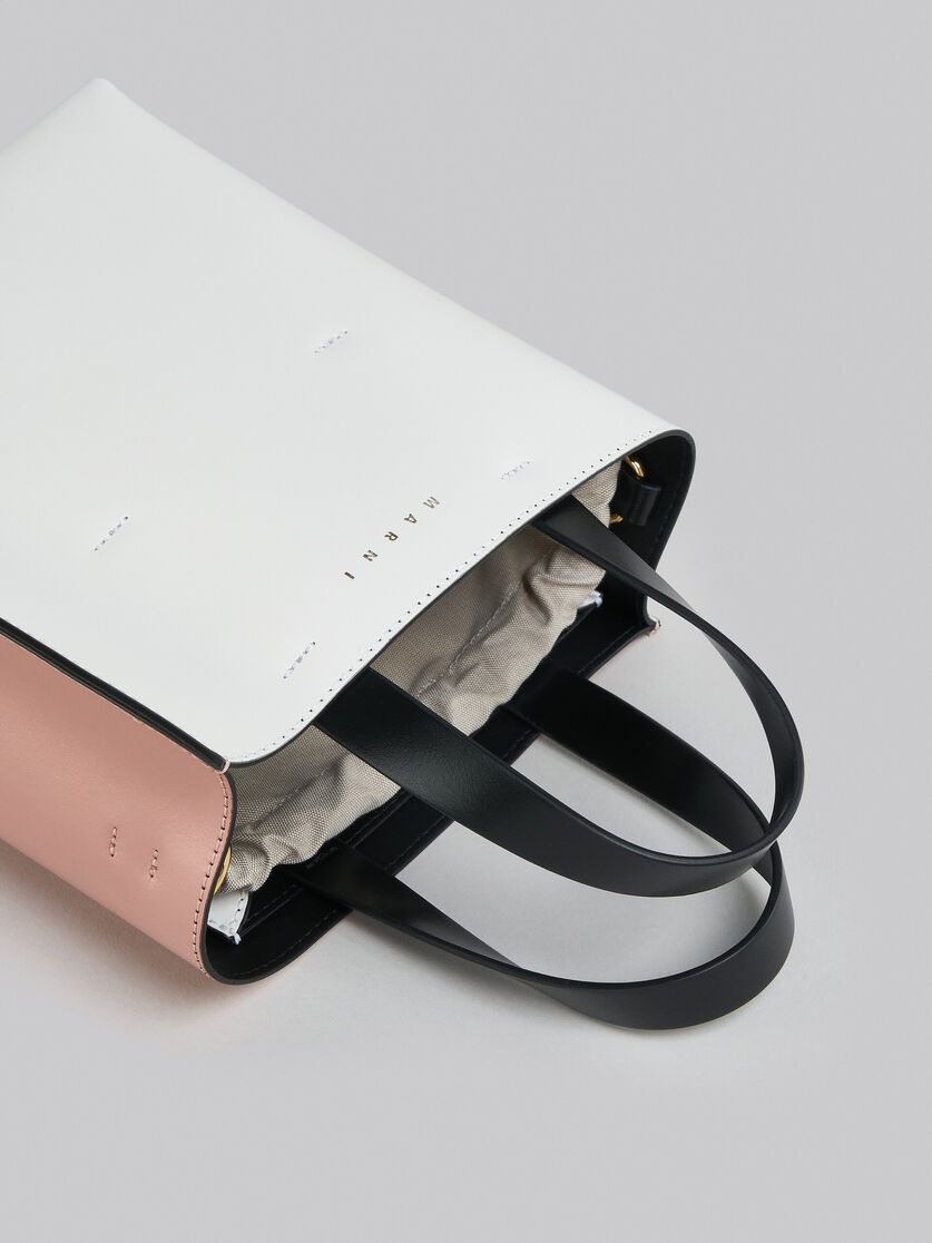 MUSEO MINI BAG IN PINK WHITE AND BLACK LEATHER - 5