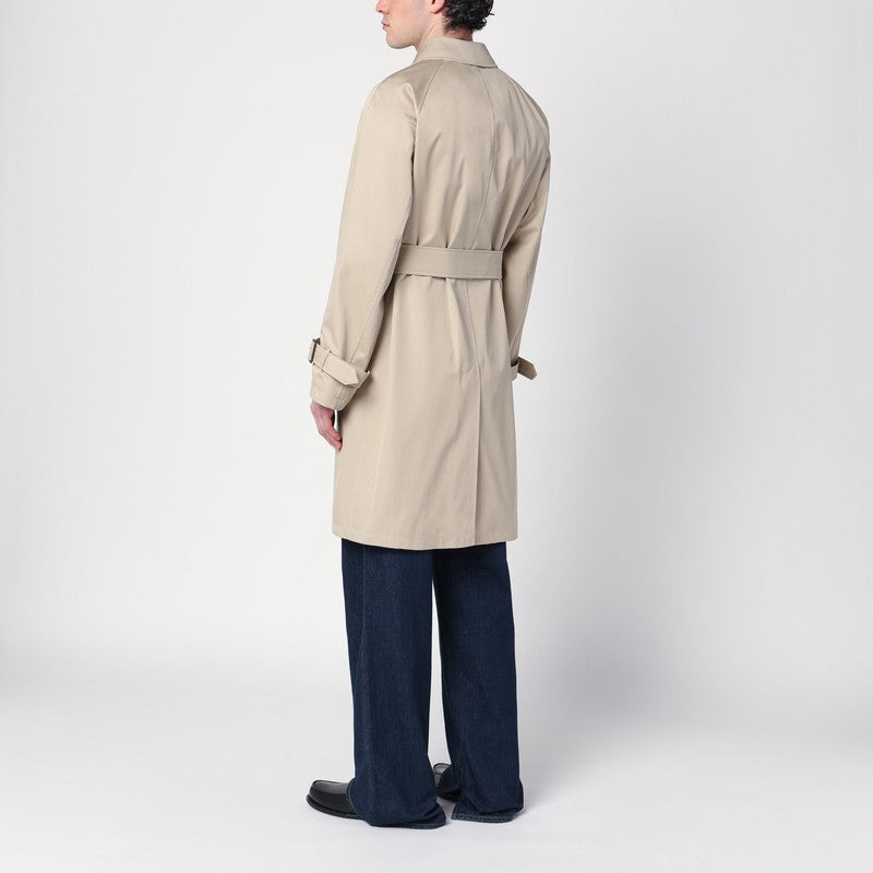 Burberry Beige Cotton Trench Coat With Belt Men - 2