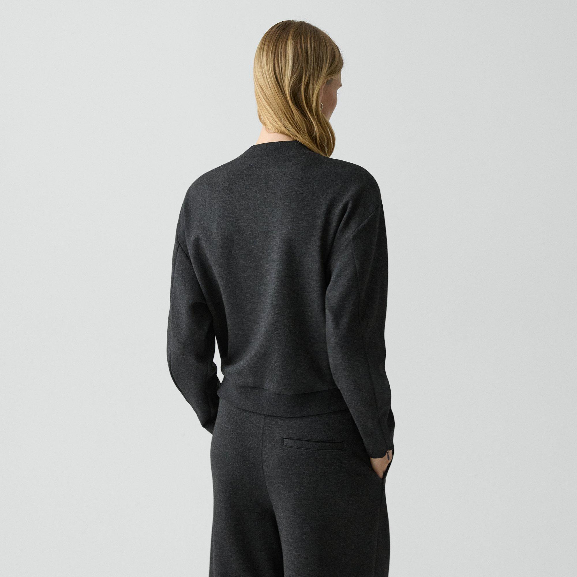 Mock Neck Sweatshirt in Double-Knit Jersey - 4