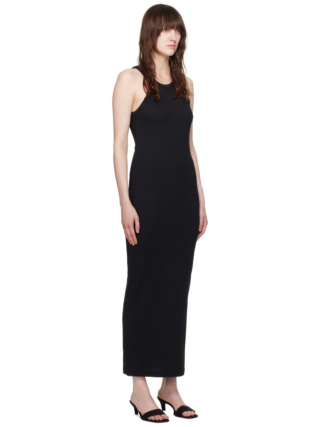 Black Curved Maxi Dress - 2