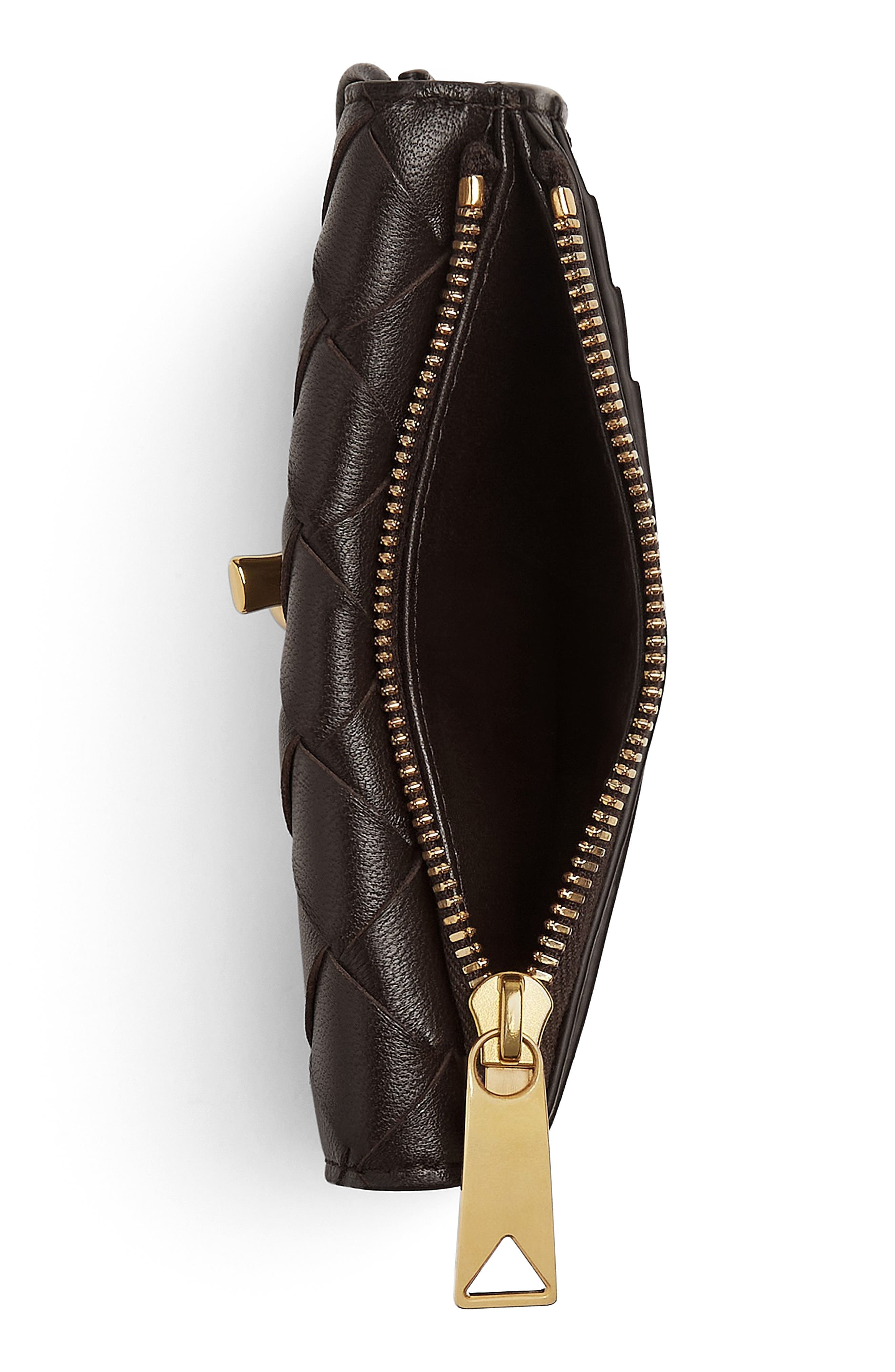 Bottega Veneta Andiamo Slip Intrecciato Leather Zip Card Case in 2190 Fondant-M Brass at Nordstrom - 4