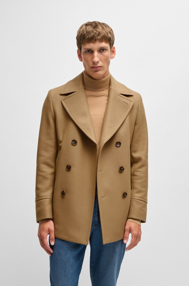 SLIM-FIT DOUBLE-BREASTED SHORT COAT IN WOOL 2